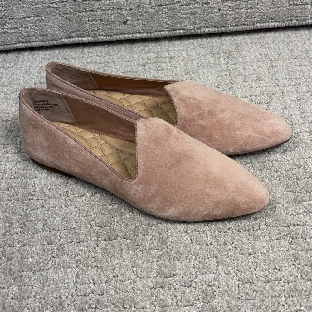 Birdies The Starling Pink Suede Loafers Women Size 10.5 Flats Shoes Quiet Luxury
